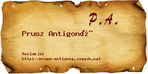 Prusz Antigoné névjegykártya